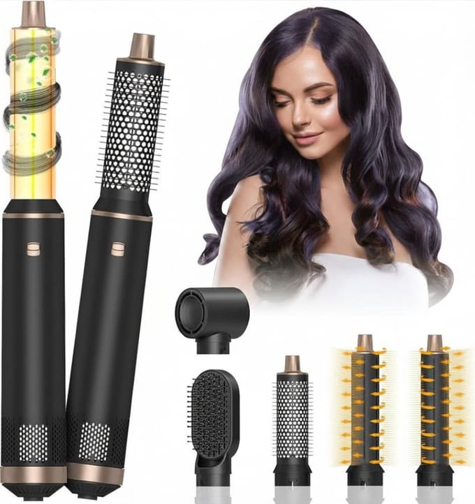 MRKK® Fohnborstel - Stylingtool Haar - Haardroger met Borstel - Multistyler - Zwart