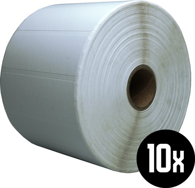 DULA Compatible Zebra Labels 76x25mm - 2580 etiketten per rol - kern 25mm - Wit - Permanent - 10 rollen