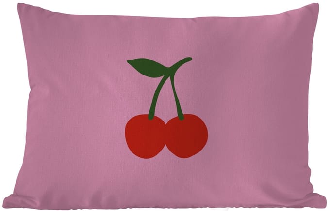 Buitenkussens - Tuin - Kersen - Roze - Illustratie - 50x30 cm