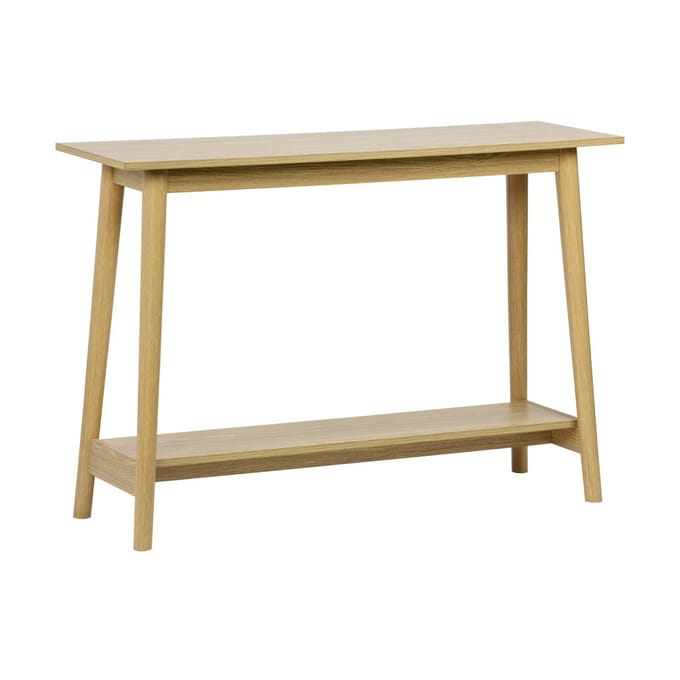 sweeek - Scandinavische notenhouten sidetable, b 120 x d 35 x h 76cm
