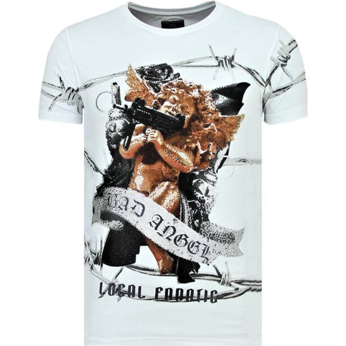 Bad Angel - Coole T shirt Heren - 6318W - Wit