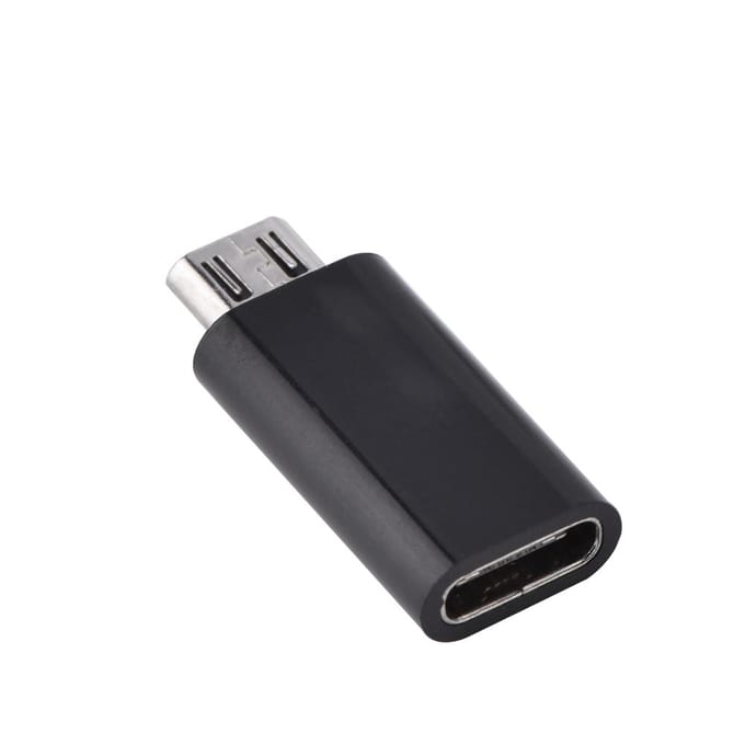 Adaptateur Convertisseur Micro USB Mâle vers USB 3.0 Type C Femelle Synchronisation & Charge pour Android (Noir) blanc