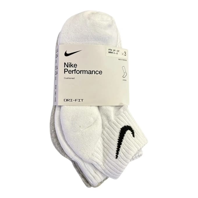 Nike Performance Gevoerde enkelsokken voor kinderen (3 paar) Maat 34-38