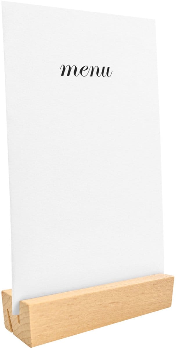 CombiCraft Blanco houten kaarthouder 100x30mm houtkleur - per stuk