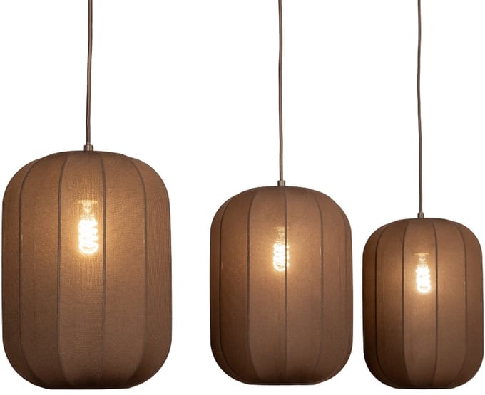 Lumidora Hanglamp 75736 - TACK - 3 Lichts - E27 - Bruin - Metaal
