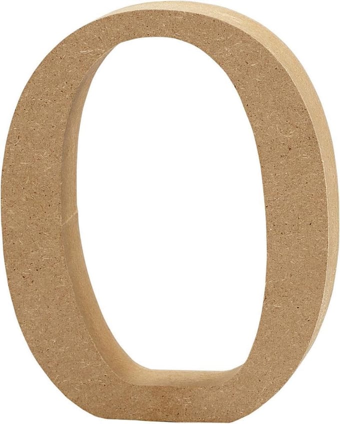 Cijfer, 0, H: 13 cm, dikte 2 cm, 1 stuk