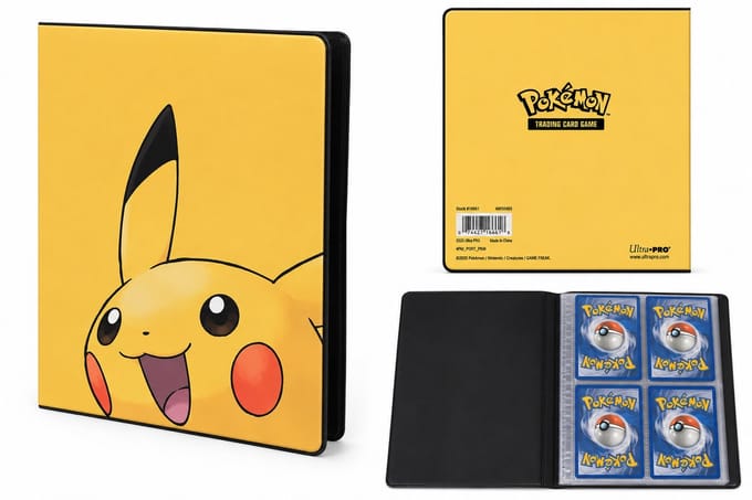 Ultra PRO Pokémon Pikachu Verzamelmap – 4 Pocket – 80 Kaarten + 4 Oversized Kaarten – Pokémon Kaartenmap