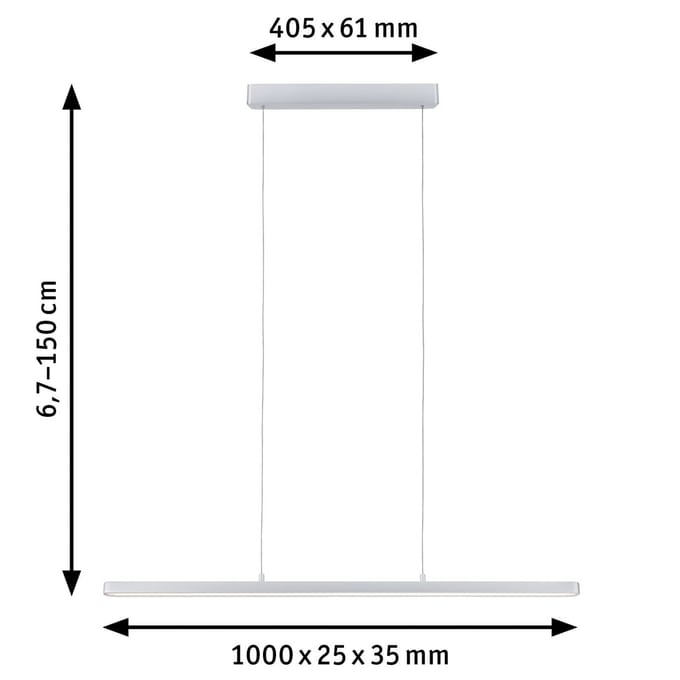 LED-hanglamp Smart Home Zigbee 3.0 Lento Tunable White 2100lm 41,5W Chroom mat dimbaar