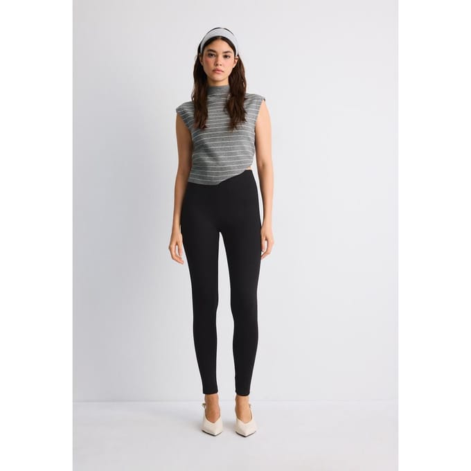 Stradivarius Tricot legging  Zwart XS