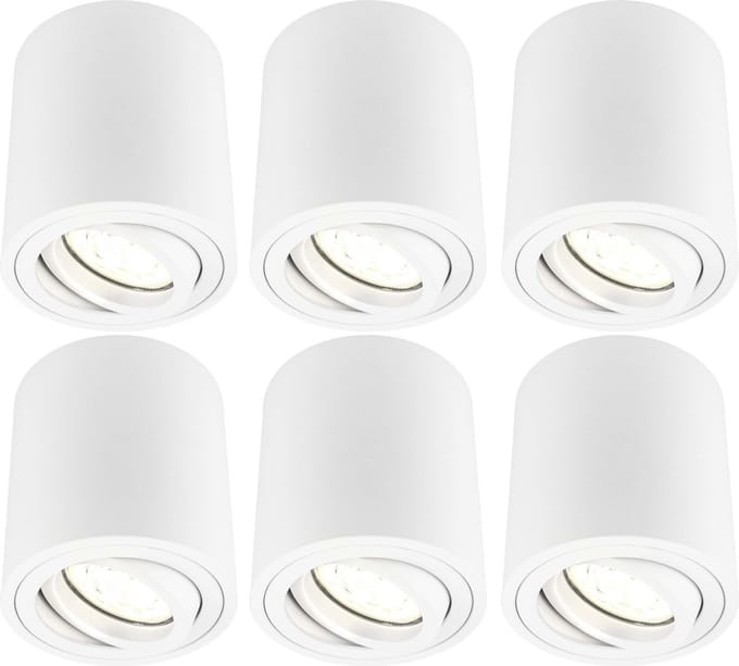 Ledvion - 6X LED Opbouwspot - Dimbaar - 5W - 2700K - Wit