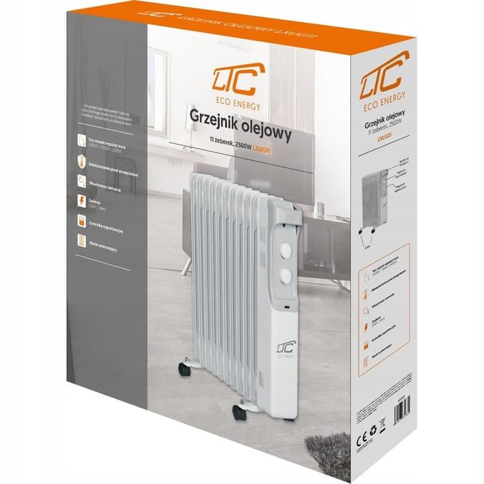 LTC - Elektrische olieverwarming 11 vinnen 2500W - Wit
