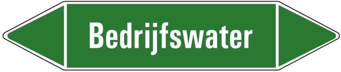 Bedrijfswater leidingmarkering op vel 252 x 52 mm - 3 per vel
