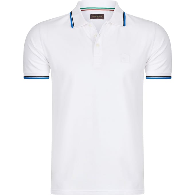 Cappuccino Italia - Heren Polo SS Applique Pique - Wit - Maat M
