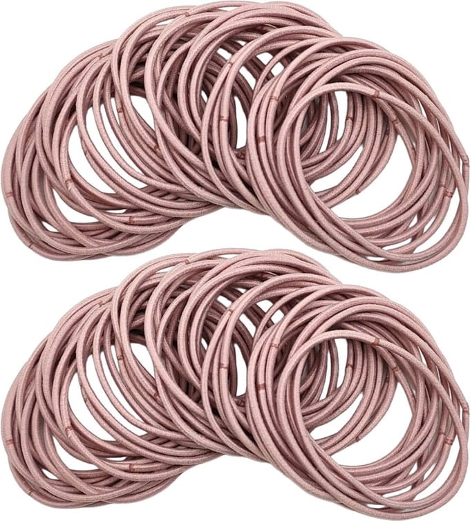 100 Roze Haarelastiekjes - 45mm - 2mm Dik - 100 Stuks - Roze