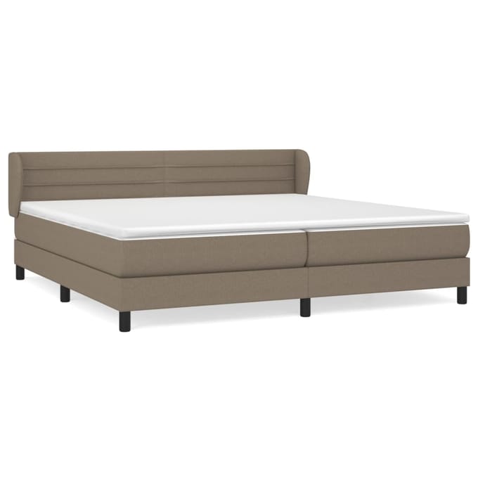 vidaXL - Boxspring - met - matras - stof - taupe - 200x200 - cm