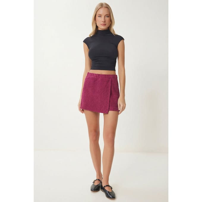 Hoge Taille Mini Gepaneerde Rok