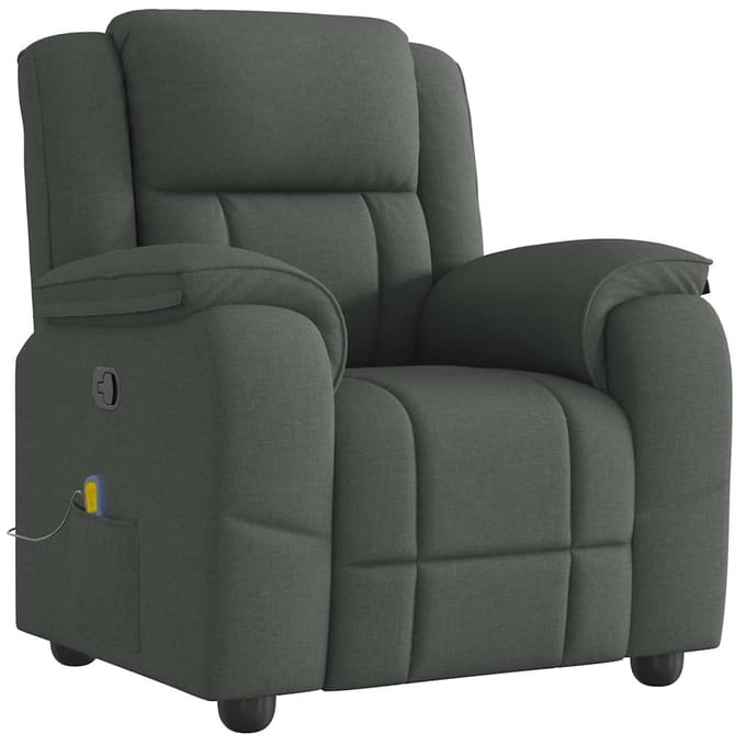 vidaXL - Massagestoel - in - donkergrijze - stof