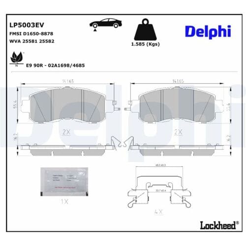 Remmenset, remschijf DELPHI LP5003EV