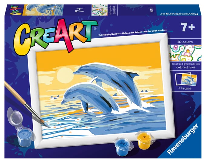 Ravensburger CreArt Delightful Dolphins - Schilderen op nummer voor kinderen