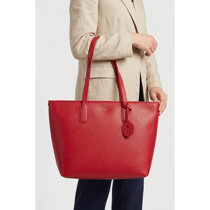 Furla Classic Medium Tote W/ Zip Rosso Veneziano Maat: OS | Handtassen Outlet | Dames