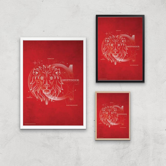 Harry Potter Gryffindor Giclee Art Print - A2 - White Frame