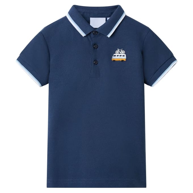 vidaXL Kinderpoloshirt 104 donkerblauw