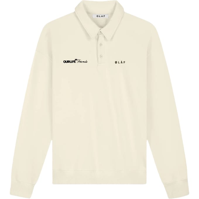 Olaf Script Friends Oversized Polo Polos Off White M240206