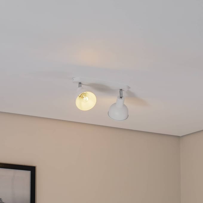 Sollux Lighting Plafondlamp Elba - E27 - wit - staal - 18.5x47x24cm