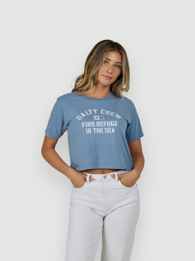 Salty Crew Even Keel Crop T-Shirt blauw