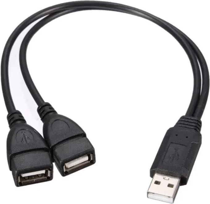 USB Splitter - 2 USB poorten. LETOP! Alleen voor stroom, niet voor data