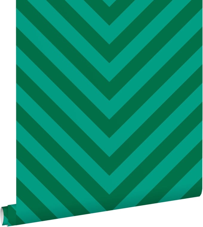 ESTAhome behang chevronpatroon groen - 50 x 900 cm - 131404