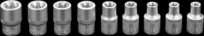 NEO - Torx Dopsleutelset - 1/2" - 9 stuks - Chromo Vanadium