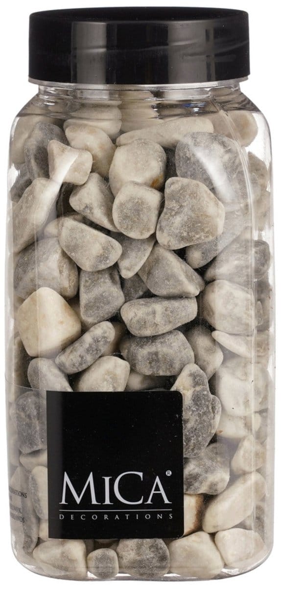 Lichtgrijs Medium Decoratie Steentjes - 650ml - Mica Decorations