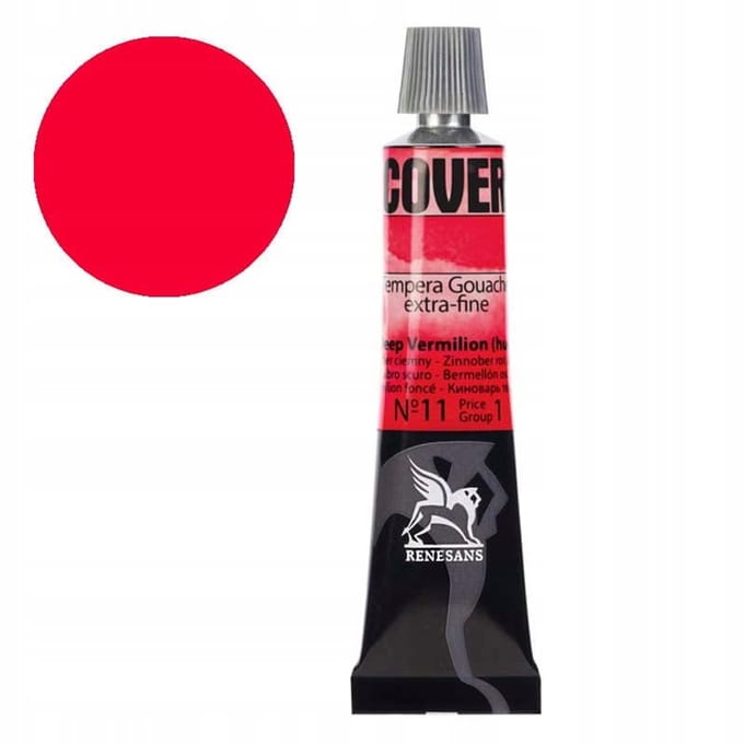 Renesans Tempera Cover 20ml - Intensief Donker Vermiljoen