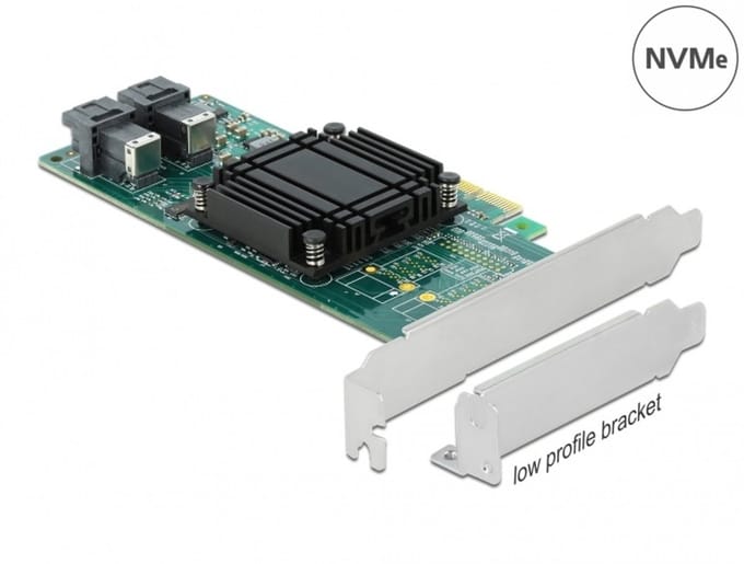 Delock PCI Express x8 Card to 2 x internal SFF-8643 NVMe - Low Profile Form Factor