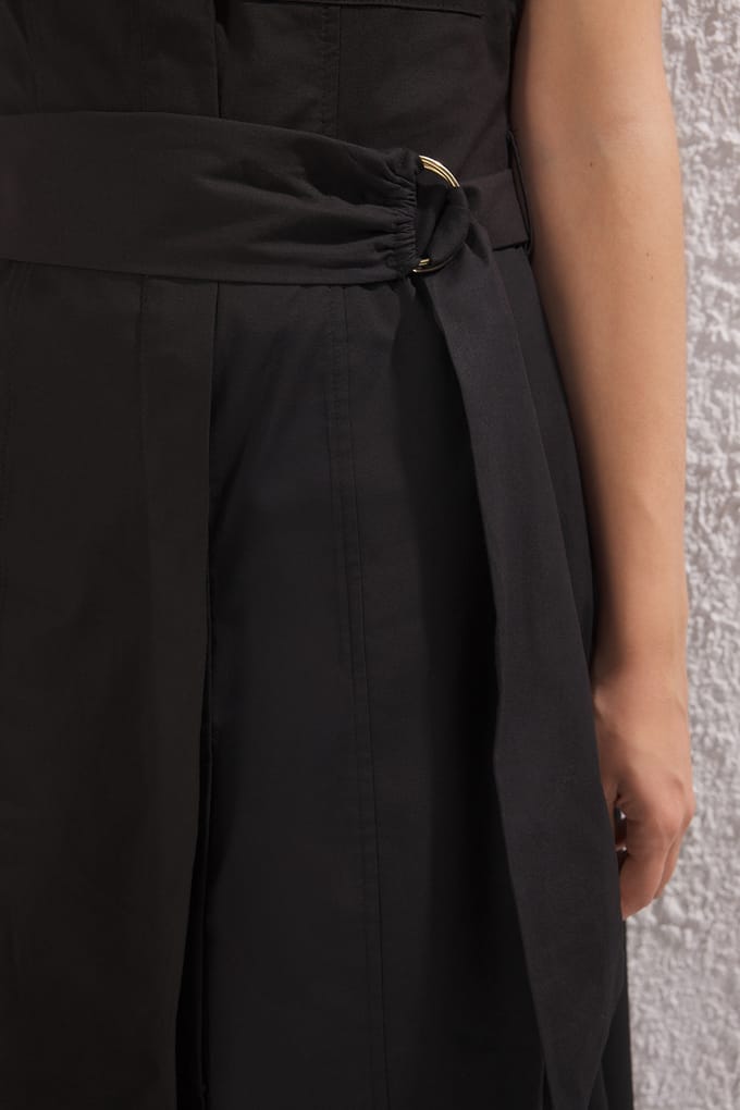 Damesjurk, recht model, mouwloos, midi-lengte, casual/dagelijks.