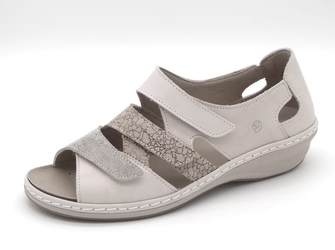 Suave Dames Sandaal - P962TBE Lichtbeige/Combi - Maat 39