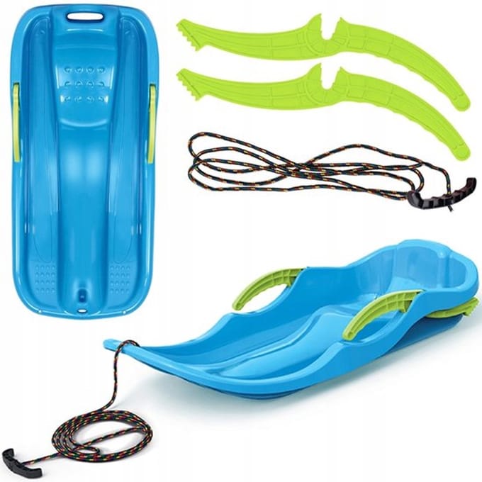 Slee Hornet - blauw - 80 cm - met rem - voor kinderen - kinderslee - winterpret sleetje