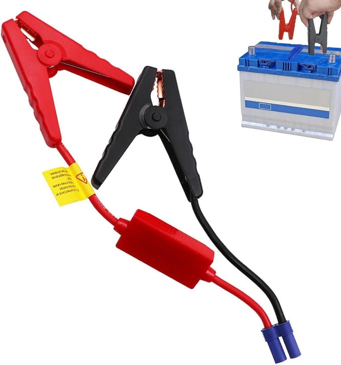 Autostarthulp Kabel - Boosterkabel Set - Accu Starten - EC5 Stekker - 32cm Lengte - Zwart