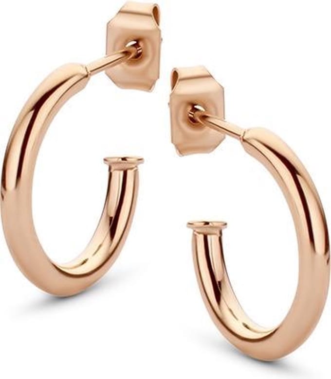 CO88 Collection Elemental 8CE-70064 Stalen Oorringen - Rond 15 mm - Roségoudkleurig