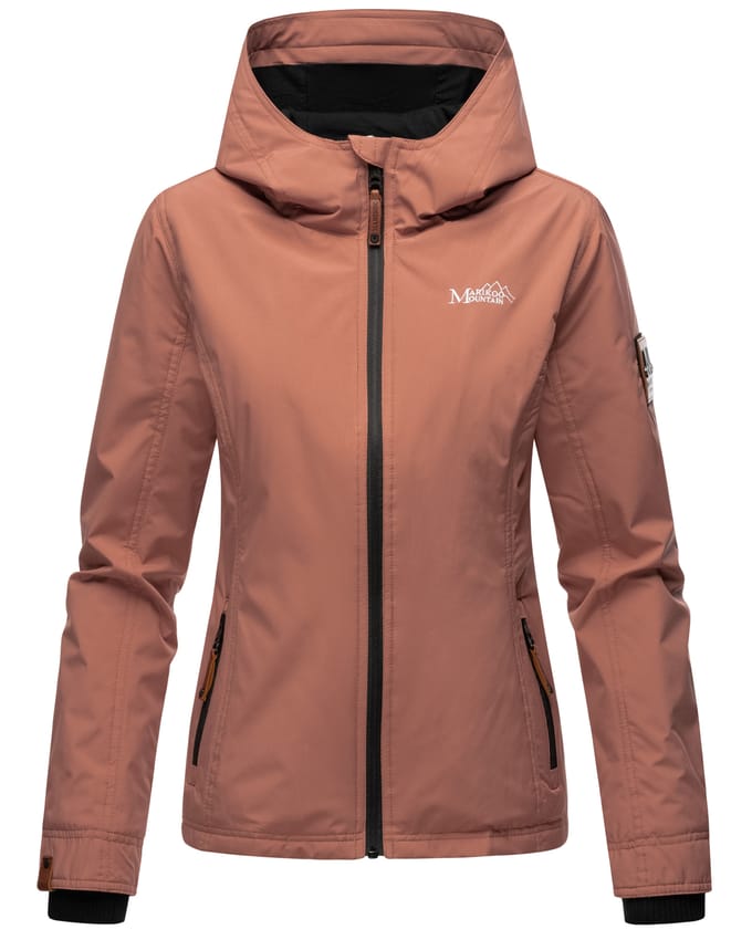 Marikoo dames overgangsjas lichtgewicht water- en windafstotend met capuchon terracotta