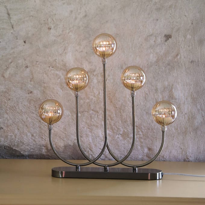 Markslöjd Kandelaar Enys, antiek messing, ijzer/glas, 5-lamps, E5