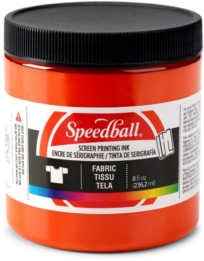 Fabric ink orange screen printing -Speedball