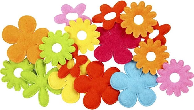 Creative Decoratieset Bloemen 45 Mm Vilt 16 Stuks