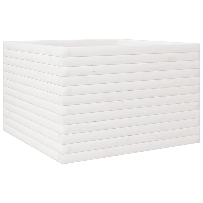 vidaXL - Plantenbak - 70x70x45,5 - cm - massief - grenenhout - wit