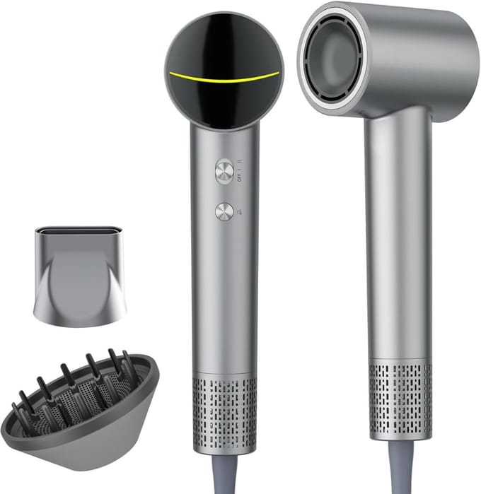 TIM® Fohn met Diffuser Krullen - Fohn met Diffuser - Fohn - Grijs - 9cm x 10cm x 25cm