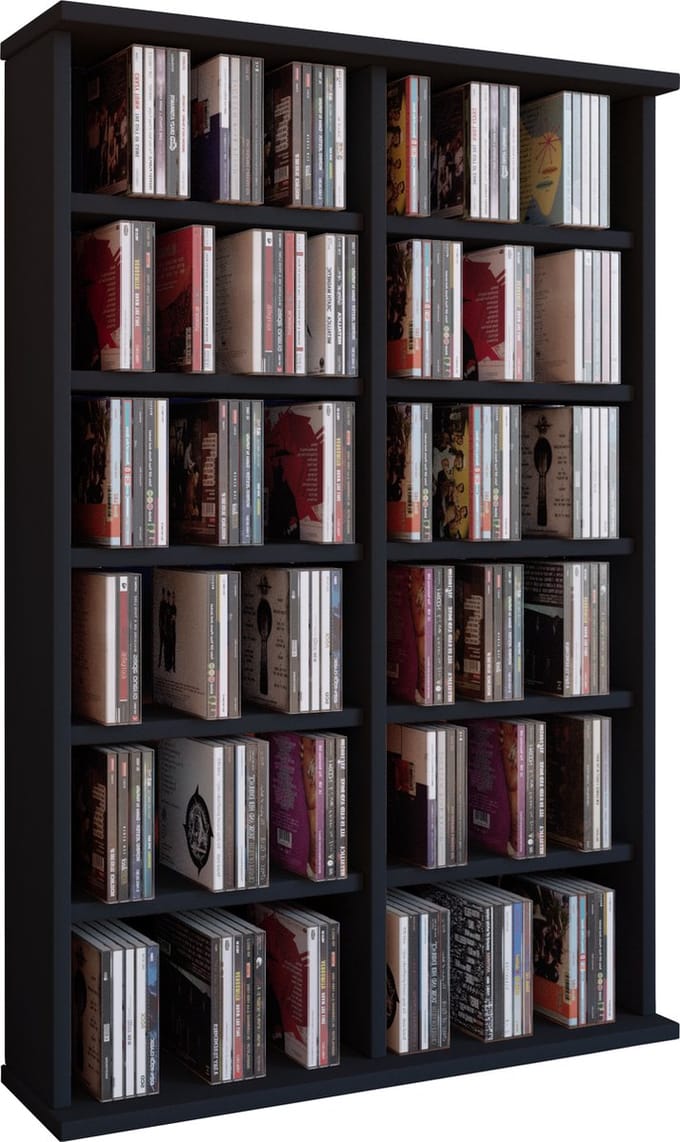 Houten CD DVD-standaard plank kabinet opslag staande plank Ronul