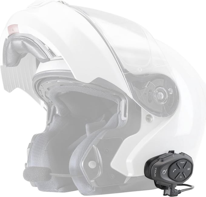 Bluetooth Motorintercom voor maximaal 4 Motorrijders - Waterdicht, 25 uur Autonomie, Snel Opladen