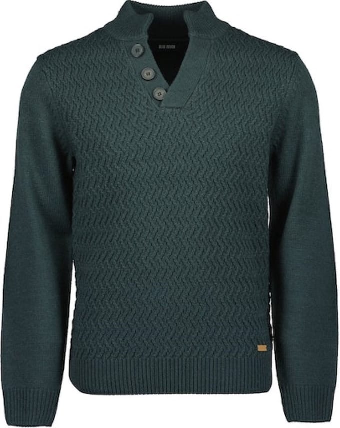 Blue seven heren - Trui 376447 groen gebreid maat L