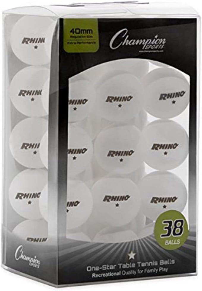 Tafeltennisballen 1 ster wit 38 stuks